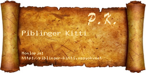 Piblinger Kitti névjegykártya